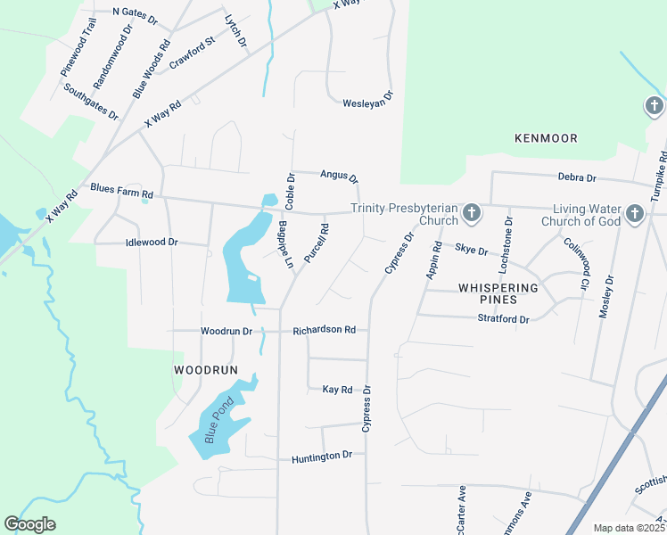 map of restaurants, bars, coffee shops, grocery stores, and more near 12400 Olde Farm Circle in Laurinburg
