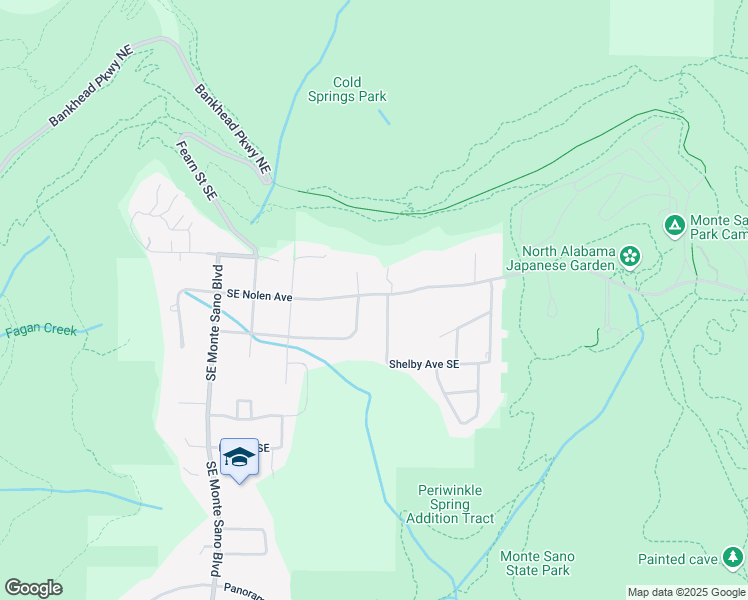 map of restaurants, bars, coffee shops, grocery stores, and more near 4012 Shelby Avenue Southeast in Huntsville