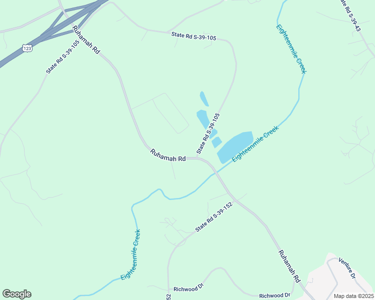map of restaurants, bars, coffee shops, grocery stores, and more near 1397 Ruhamah Road in Liberty