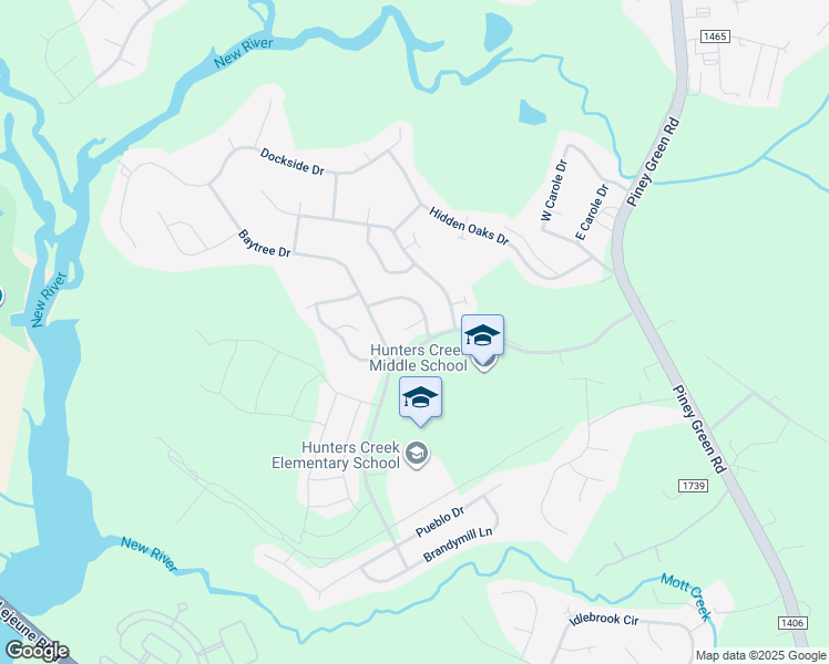 map of restaurants, bars, coffee shops, grocery stores, and more near 203 Rosewood Circle in Jacksonville