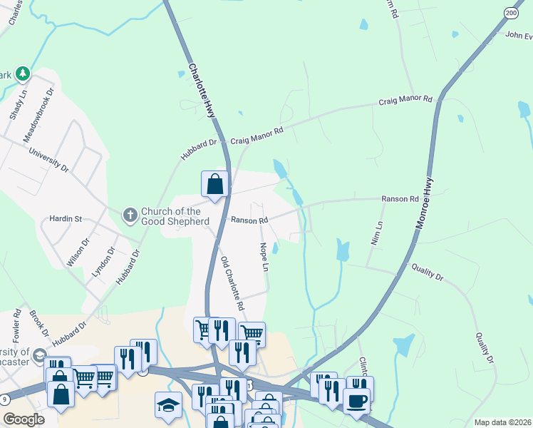 map of restaurants, bars, coffee shops, grocery stores, and more near 288 Nope Lane in Lancaster