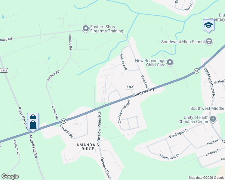 map of restaurants, bars, coffee shops, grocery stores, and more near 1798 Burgaw Highway in Jacksonville
