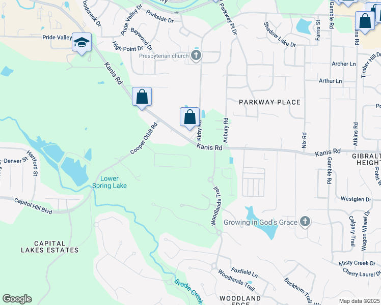 map of restaurants, bars, coffee shops, grocery stores, and more near 14000 Kanis Road in Little Rock