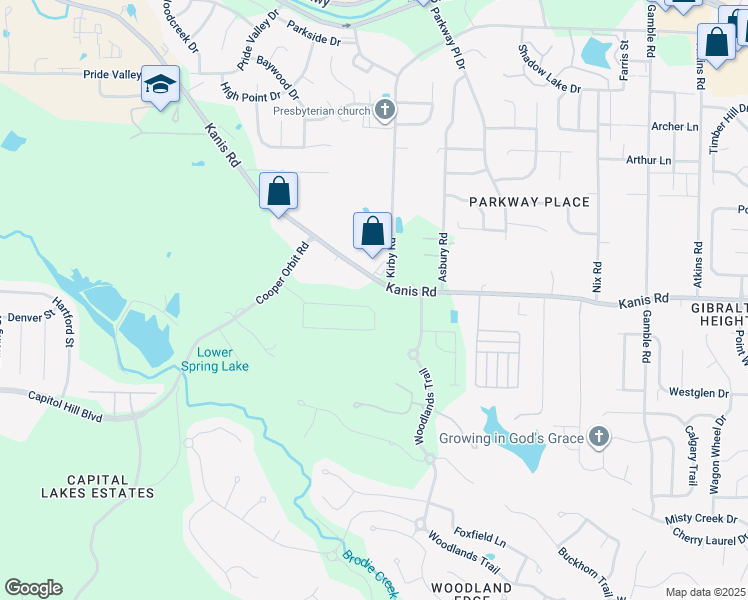 map of restaurants, bars, coffee shops, grocery stores, and more near 14000 Kanis Road in Little Rock