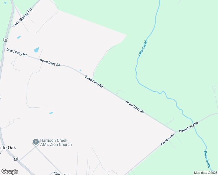 map of restaurants, bars, coffee shops, grocery stores, and more near 953 Dowd Dairy Road in White Oak