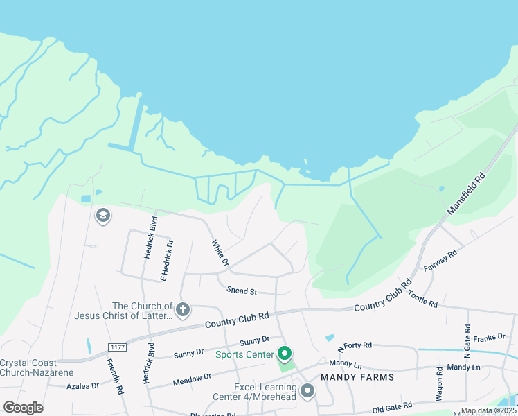 map of restaurants, bars, coffee shops, grocery stores, and more near 1210 Woods Court in Morehead City