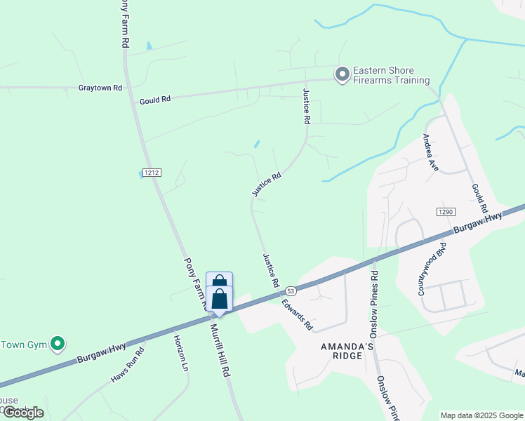 map of restaurants, bars, coffee shops, grocery stores, and more near 164 Justice Road in Jacksonville