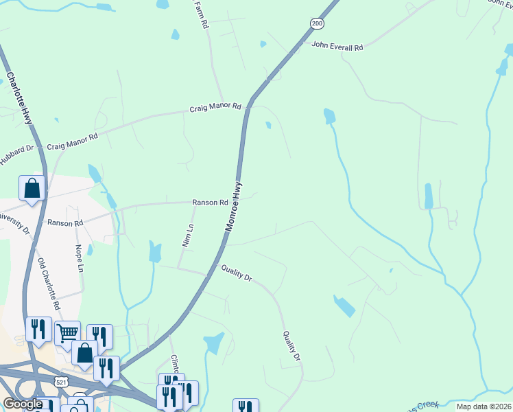 map of restaurants, bars, coffee shops, grocery stores, and more near 360 Monroe Highway in Lancaster