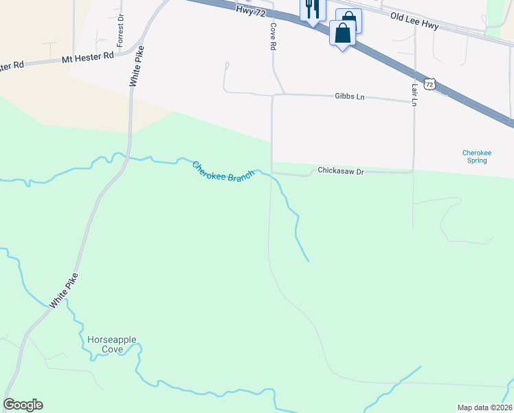 map of restaurants, bars, coffee shops, grocery stores, and more near in Cherokee