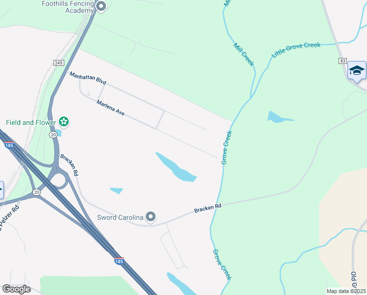 map of restaurants, bars, coffee shops, grocery stores, and more near 507 Marlena Avenue in Piedmont