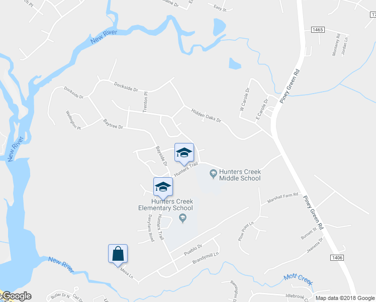 map of restaurants, bars, coffee shops, grocery stores, and more near 106 Carolina Pines Drive in Jacksonville