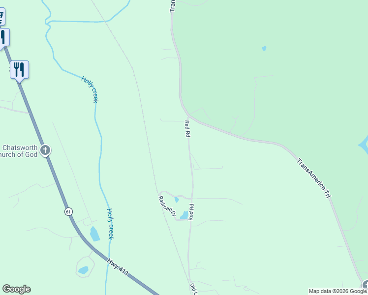 map of restaurants, bars, coffee shops, grocery stores, and more near 155 Red Road in Chatsworth