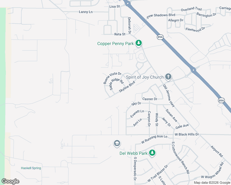 map of restaurants, bars, coffee shops, grocery stores, and more near 1951 Sable Ridge Road in Clarkdale