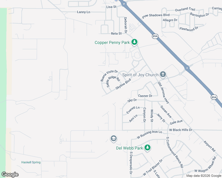 map of restaurants, bars, coffee shops, grocery stores, and more near 1951 Sable Ridge Road in Clarkdale