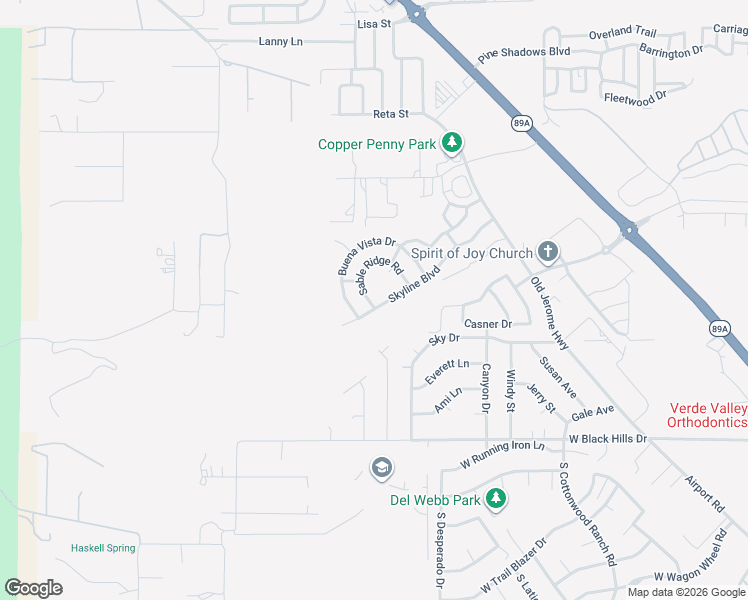 map of restaurants, bars, coffee shops, grocery stores, and more near 1951 Sable Ridge Road in Clarkdale