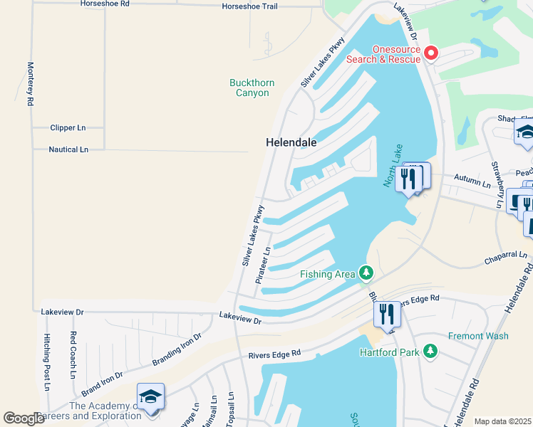 map of restaurants, bars, coffee shops, grocery stores, and more near 14385 Nautical Lane in Helendale