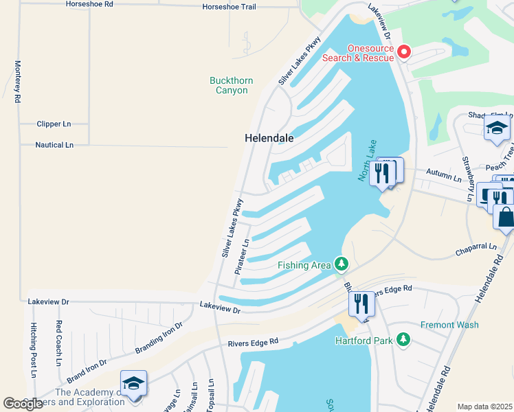map of restaurants, bars, coffee shops, grocery stores, and more near 14385 Nautical Lane in Helendale