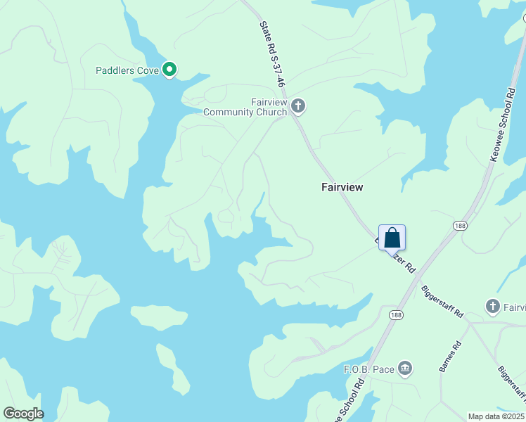 map of restaurants, bars, coffee shops, grocery stores, and more near 127 Woods Drive in West Union