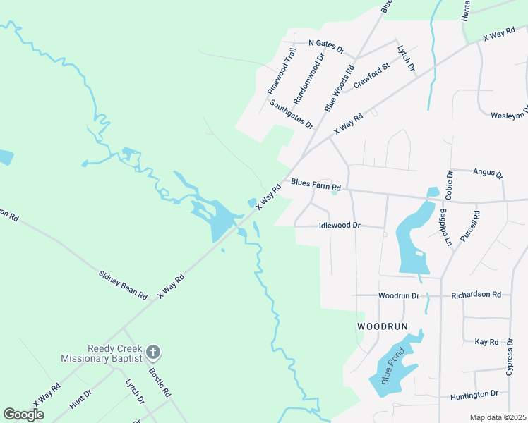 map of restaurants, bars, coffee shops, grocery stores, and more near 10983 X Way Road in Laurinburg