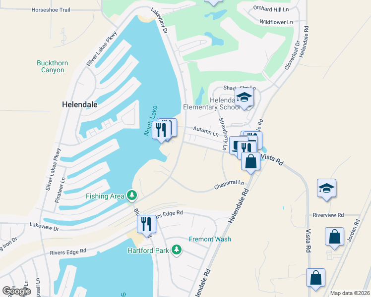 map of restaurants, bars, coffee shops, grocery stores, and more near 27160 Vista Road in Helendale
