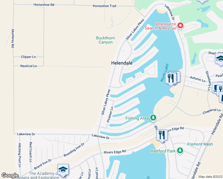 map of restaurants, bars, coffee shops, grocery stores, and more near 14355 Nautical Lane in Helendale