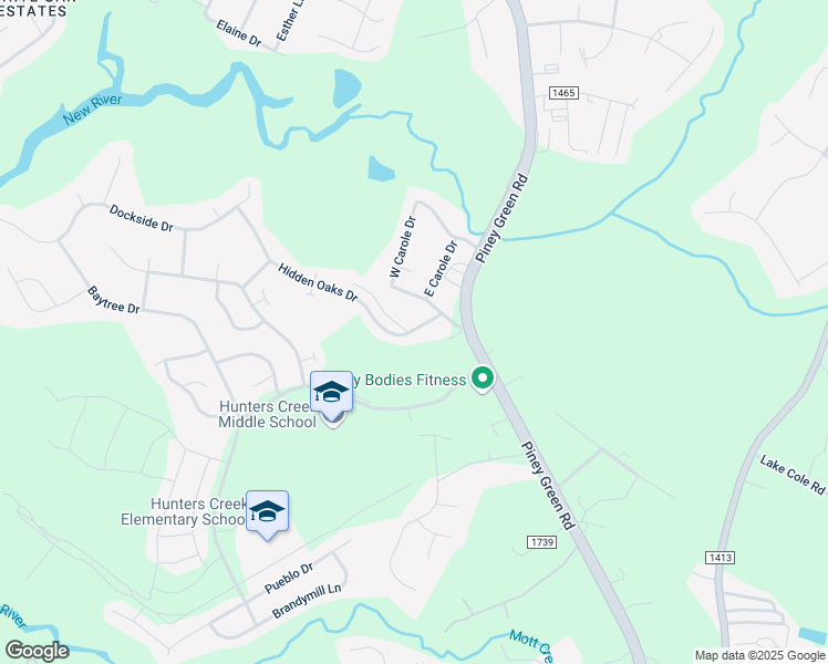 map of restaurants, bars, coffee shops, grocery stores, and more near 107 Hidden Oaks Drive in Jacksonville