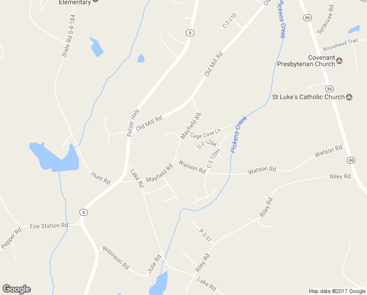 map of restaurants, bars, coffee shops, grocery stores, and more near 304 Mayfield Road in Easley