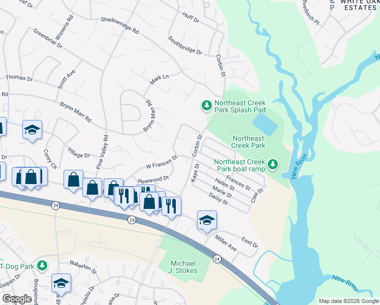 map of restaurants, bars, coffee shops, grocery stores, and more near 573 Corbin Street in Jacksonville
