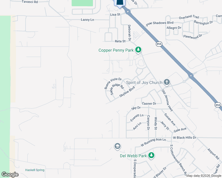 map of restaurants, bars, coffee shops, grocery stores, and more near 1710 Sable Ridge Road in Clarkdale