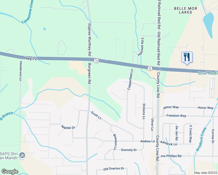map of restaurants, bars, coffee shops, grocery stores, and more near 29633 Allison Circle in Madison