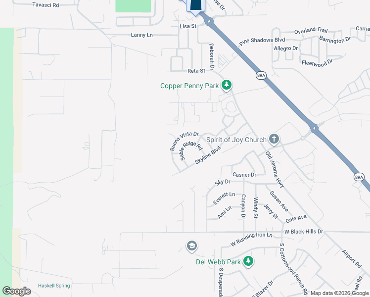 map of restaurants, bars, coffee shops, grocery stores, and more near 1821 Sable Ridge Road in Clarkdale
