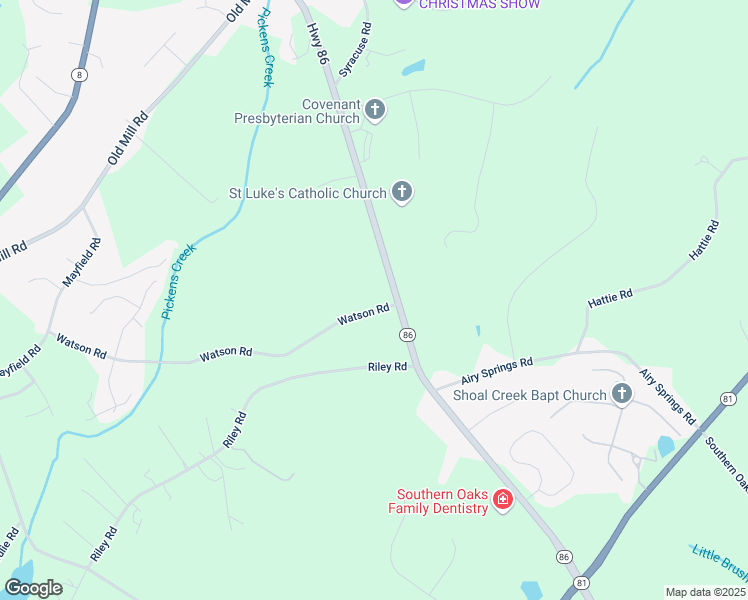 map of restaurants, bars, coffee shops, grocery stores, and more near 102 Watson Road in Easley