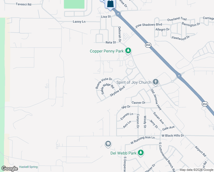 map of restaurants, bars, coffee shops, grocery stores, and more near 1821 Sable Ridge Road in Clarkdale