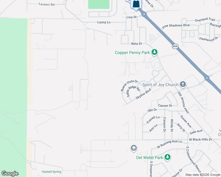 map of restaurants, bars, coffee shops, grocery stores, and more near Eagle Ridge Road in Clarkdale