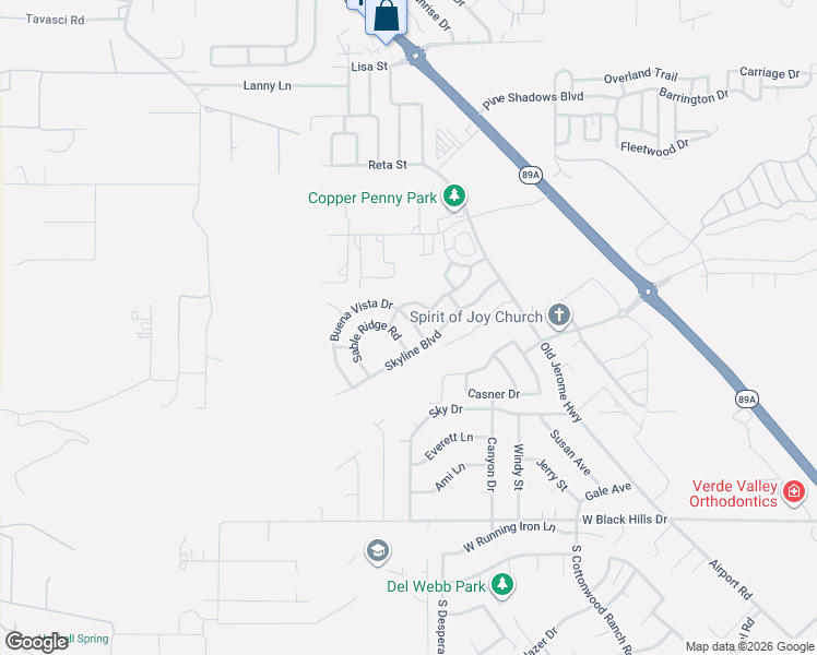 map of restaurants, bars, coffee shops, grocery stores, and more near 1710 Sable Ridge Road in Clarkdale