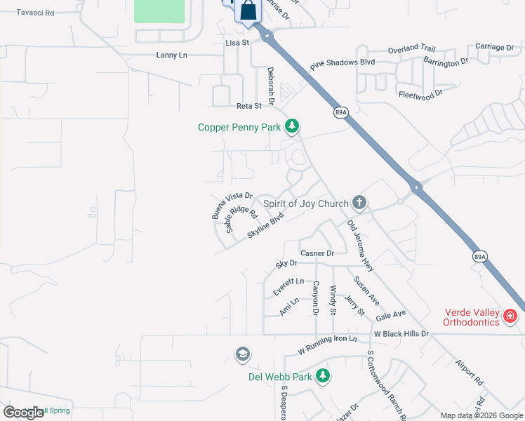 map of restaurants, bars, coffee shops, grocery stores, and more near 1710 Sable Ridge Road in Clarkdale