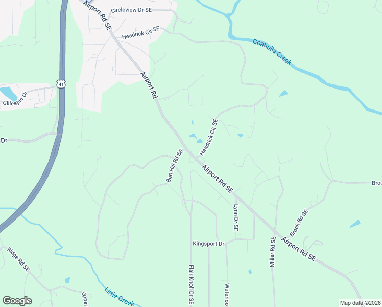 map of restaurants, bars, coffee shops, grocery stores, and more near 3653 Airport Road Southeast in Dalton