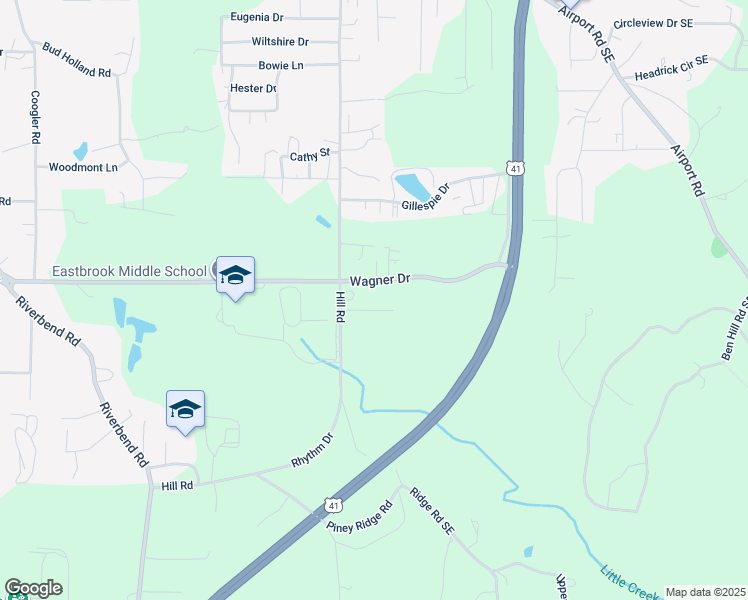 map of restaurants, bars, coffee shops, grocery stores, and more near Mary Drive in Dalton