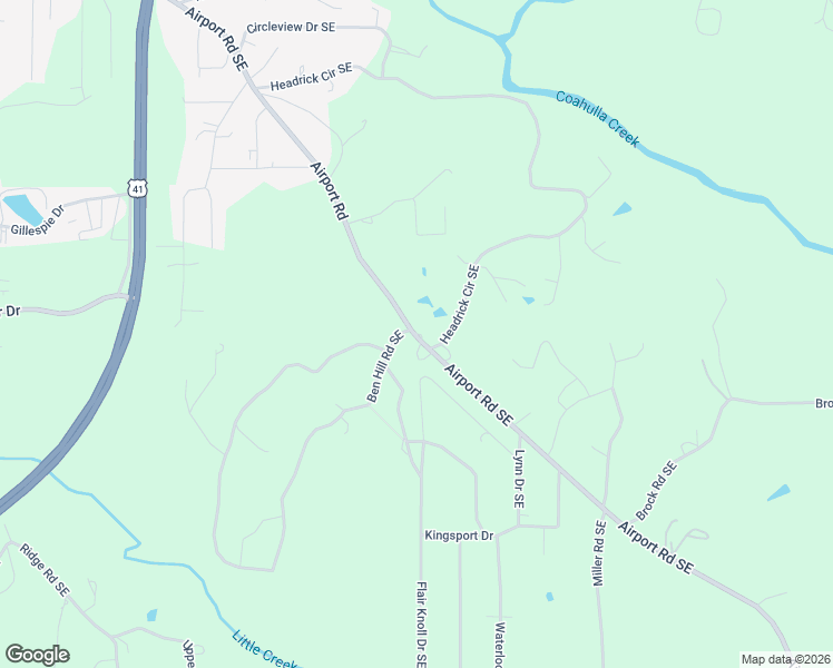 map of restaurants, bars, coffee shops, grocery stores, and more near 3653 Airport Road Southeast in Dalton