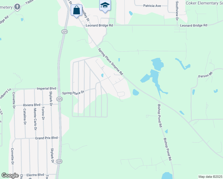 map of restaurants, bars, coffee shops, grocery stores, and more near 29 South Springs Road in Chatsworth