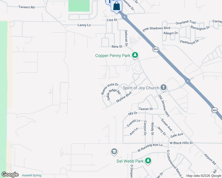 map of restaurants, bars, coffee shops, grocery stores, and more near 1821 Sable Ridge Road in Clarkdale