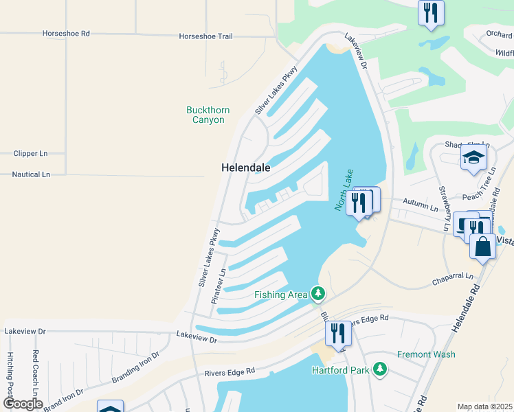 map of restaurants, bars, coffee shops, grocery stores, and more near 11454 Nautical Lane in Helendale