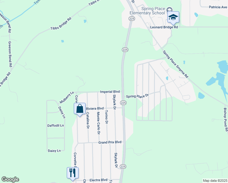map of restaurants, bars, coffee shops, grocery stores, and more near 68 Imperial Boulevard in Chatsworth