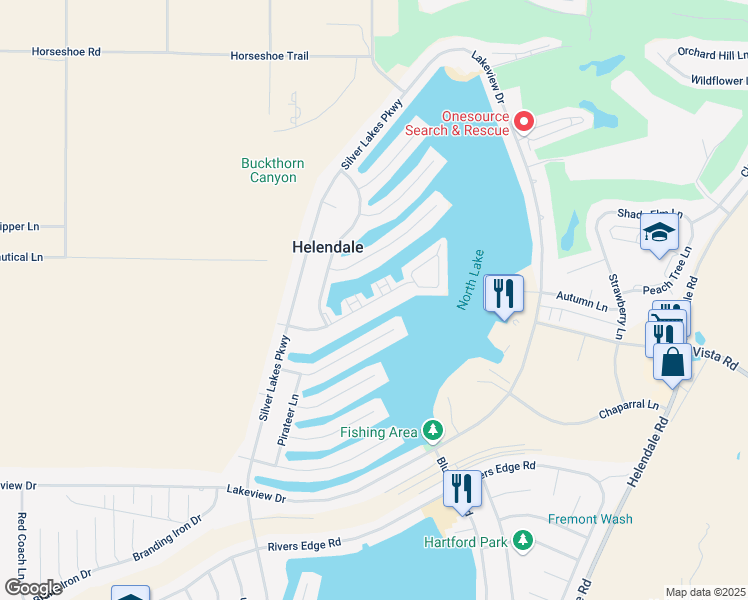 map of restaurants, bars, coffee shops, grocery stores, and more near 14365 Nautical Ln in San Bernardino