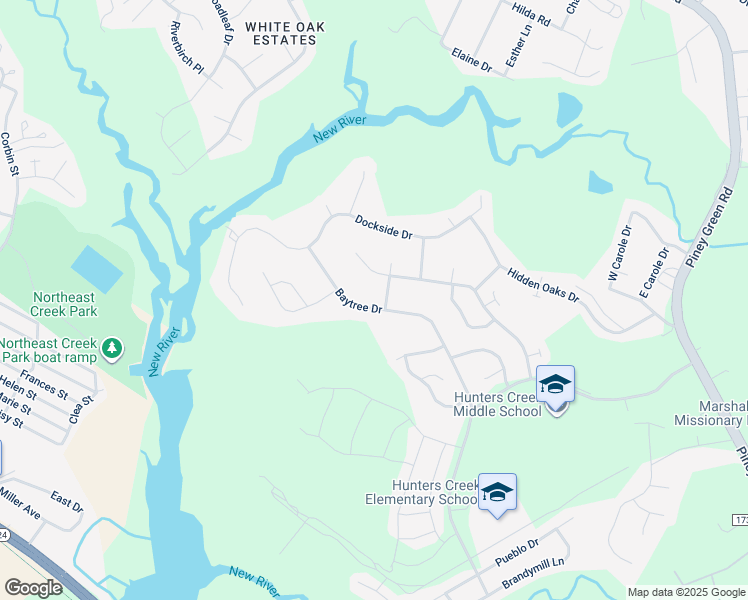 map of restaurants, bars, coffee shops, grocery stores, and more near 200 Baytree Drive in Jacksonville