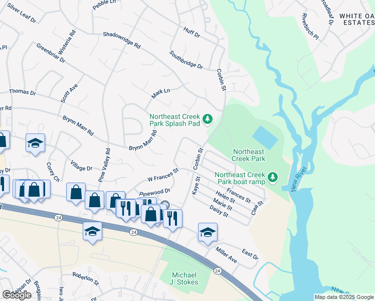 map of restaurants, bars, coffee shops, grocery stores, and more near 107 Garden Place in Jacksonville
