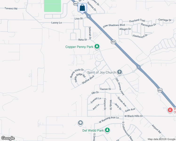 map of restaurants, bars, coffee shops, grocery stores, and more near 1710 Sable Ridge Road in Clarkdale
