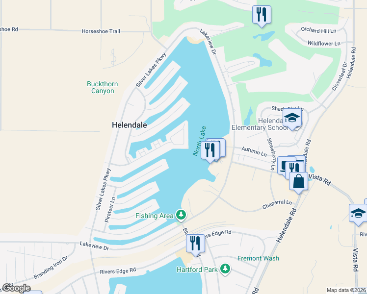 map of restaurants, bars, coffee shops, grocery stores, and more near 14530 Nautical Lane in Helendale