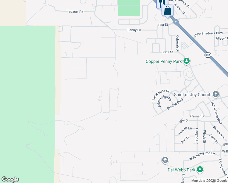 map of restaurants, bars, coffee shops, grocery stores, and more near 1801 South Coyote Hill Road in Clarkdale