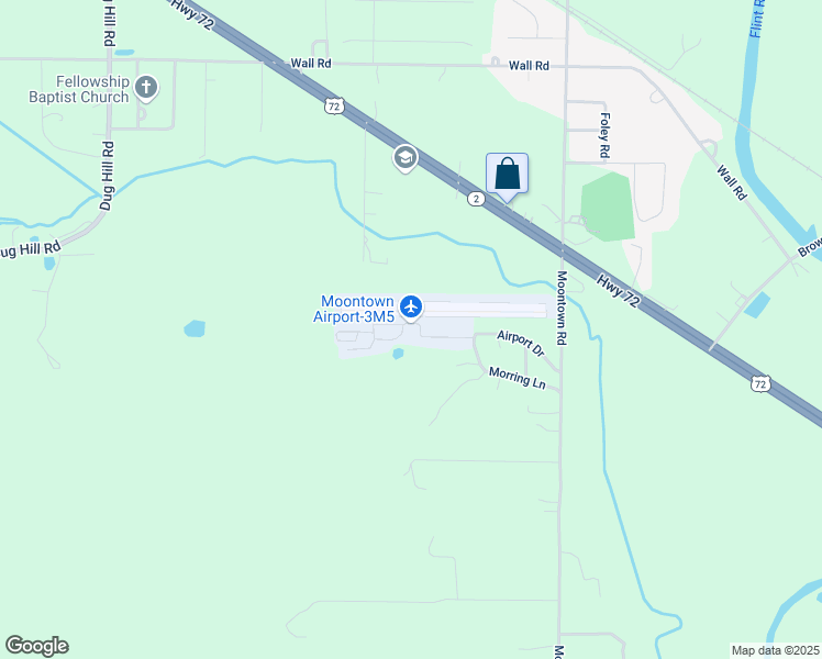 map of restaurants, bars, coffee shops, grocery stores, and more near 200 Airport Drive in Brownsboro